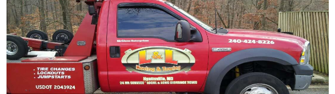 LL Towing company banner