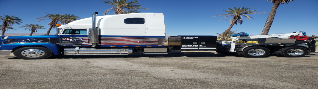 A 2 Z TOWING W/Road Service & Big Rig Tires company banner