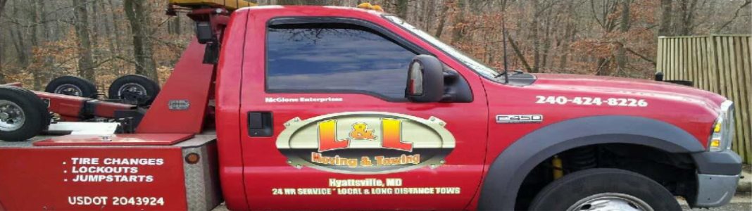 LL Towing company banner
