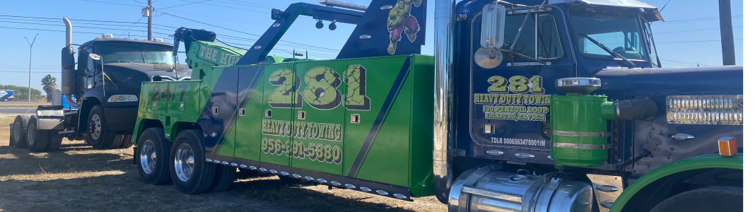 281 Heavy Duty Towing company banner